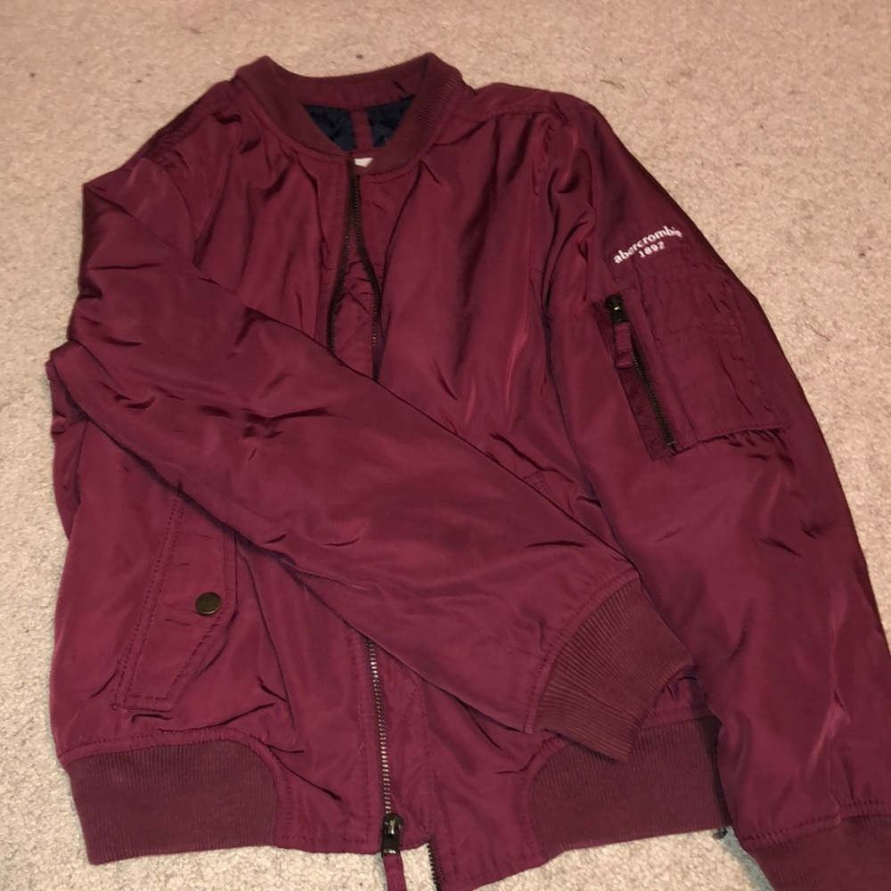 Maroon bomber jacket